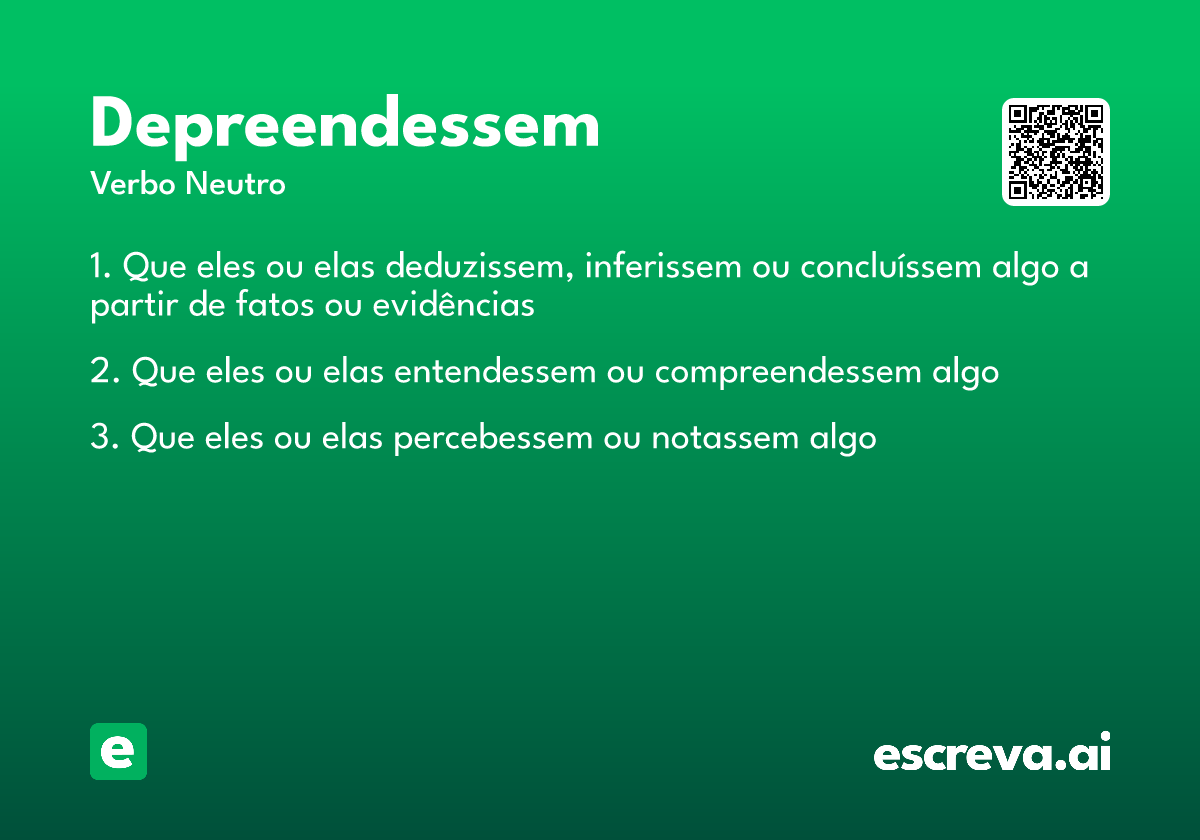 depreendessem