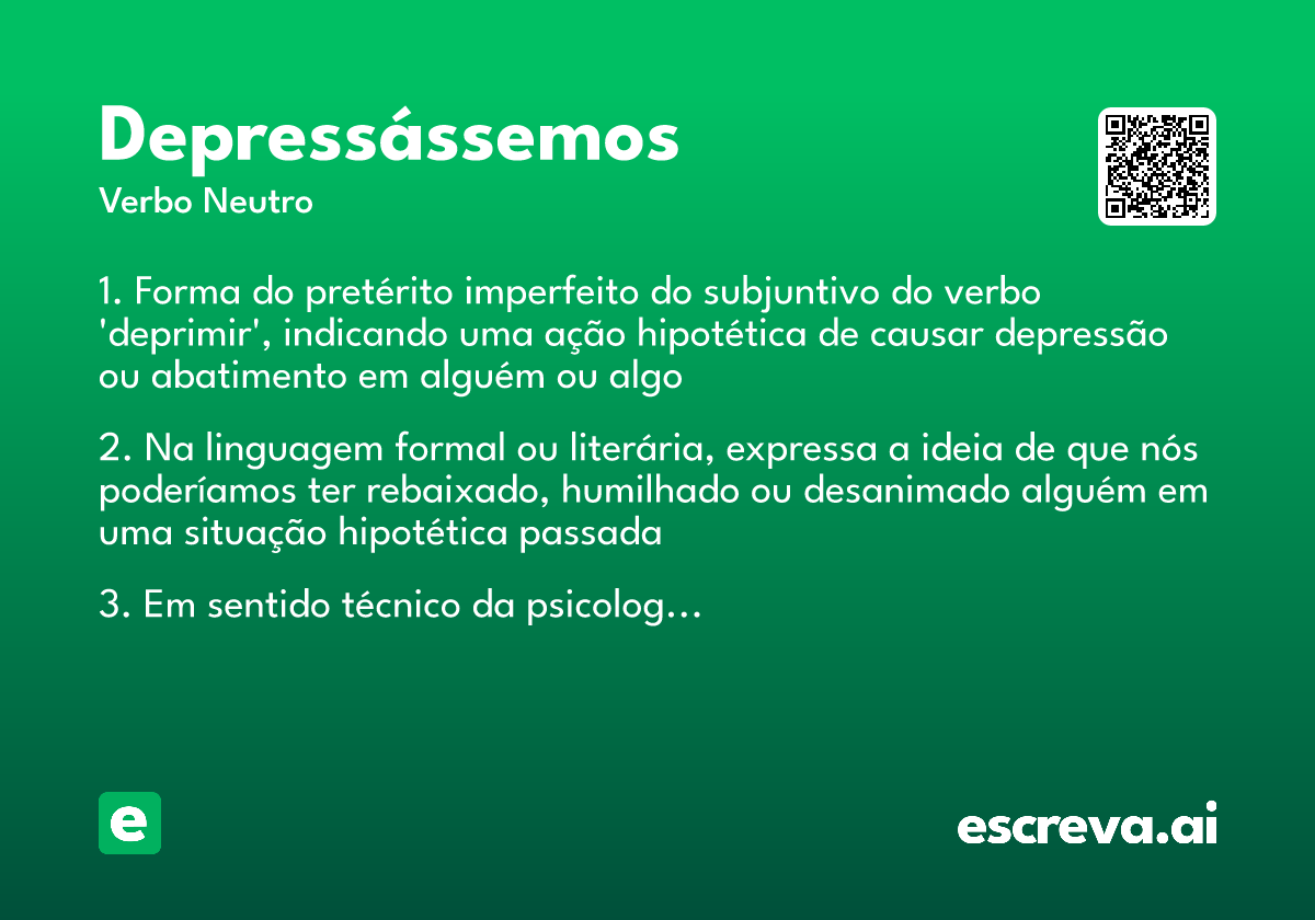 depressássemos