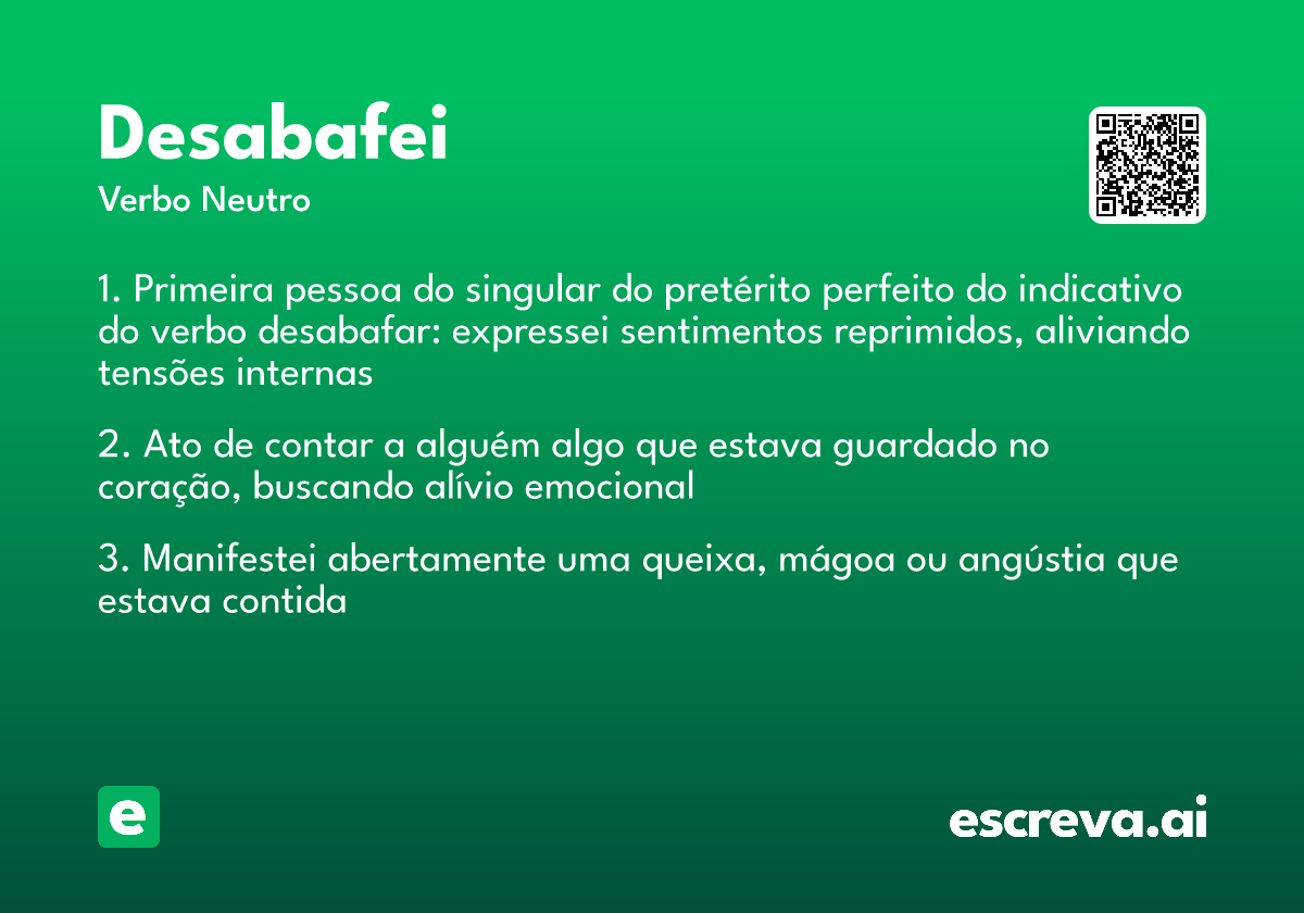 desabafei