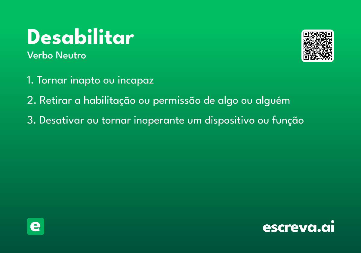 desabilitar