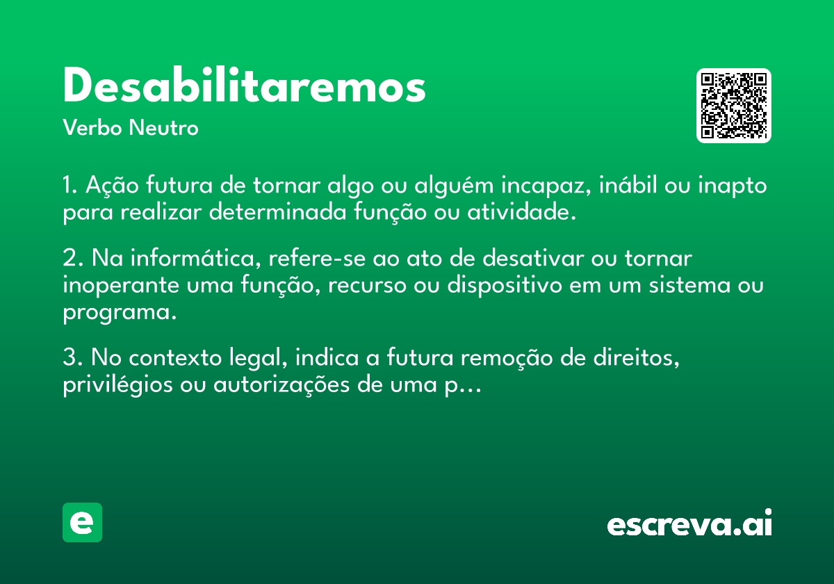 desabilitaremos
