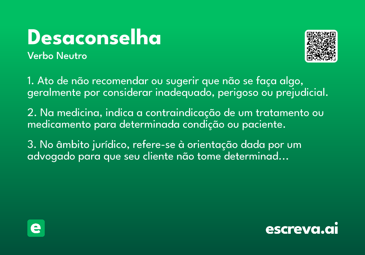 desaconselha