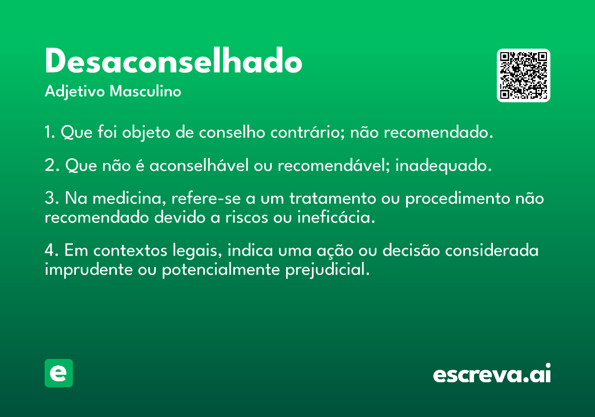 desaconselhado
