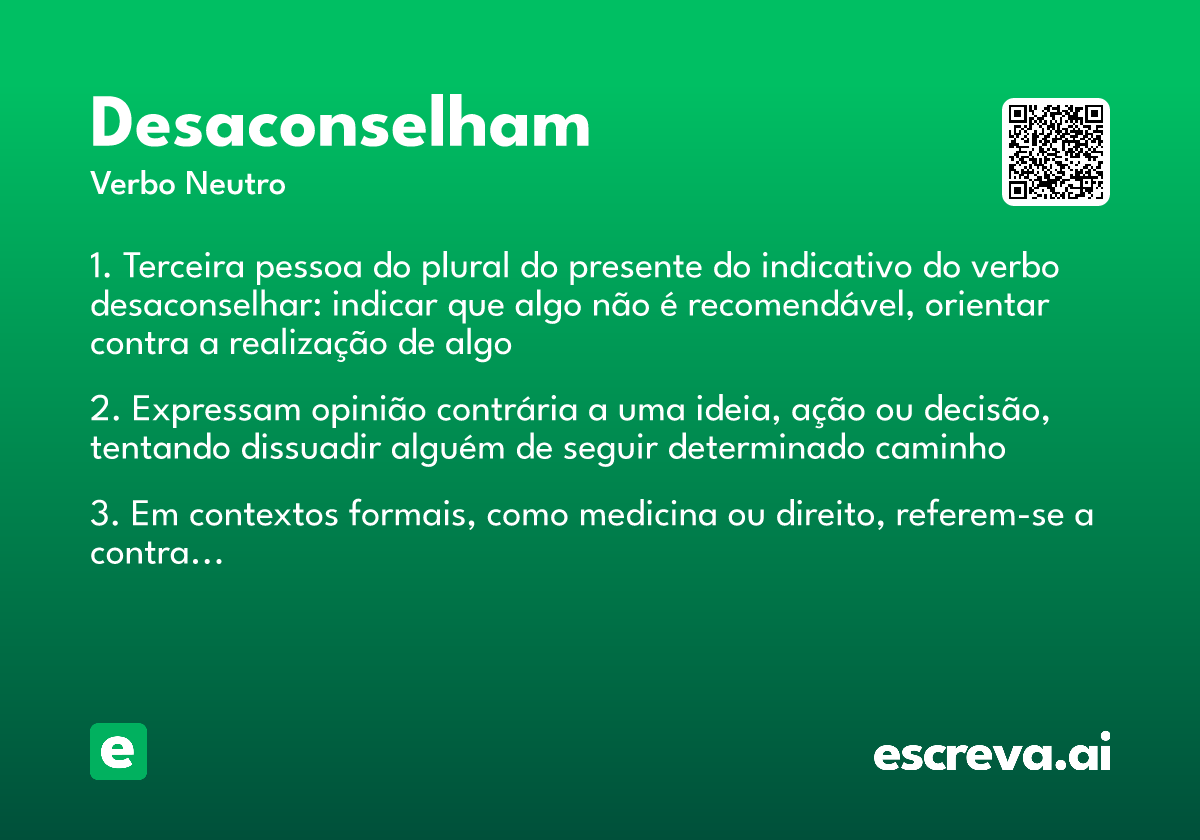 desaconselham