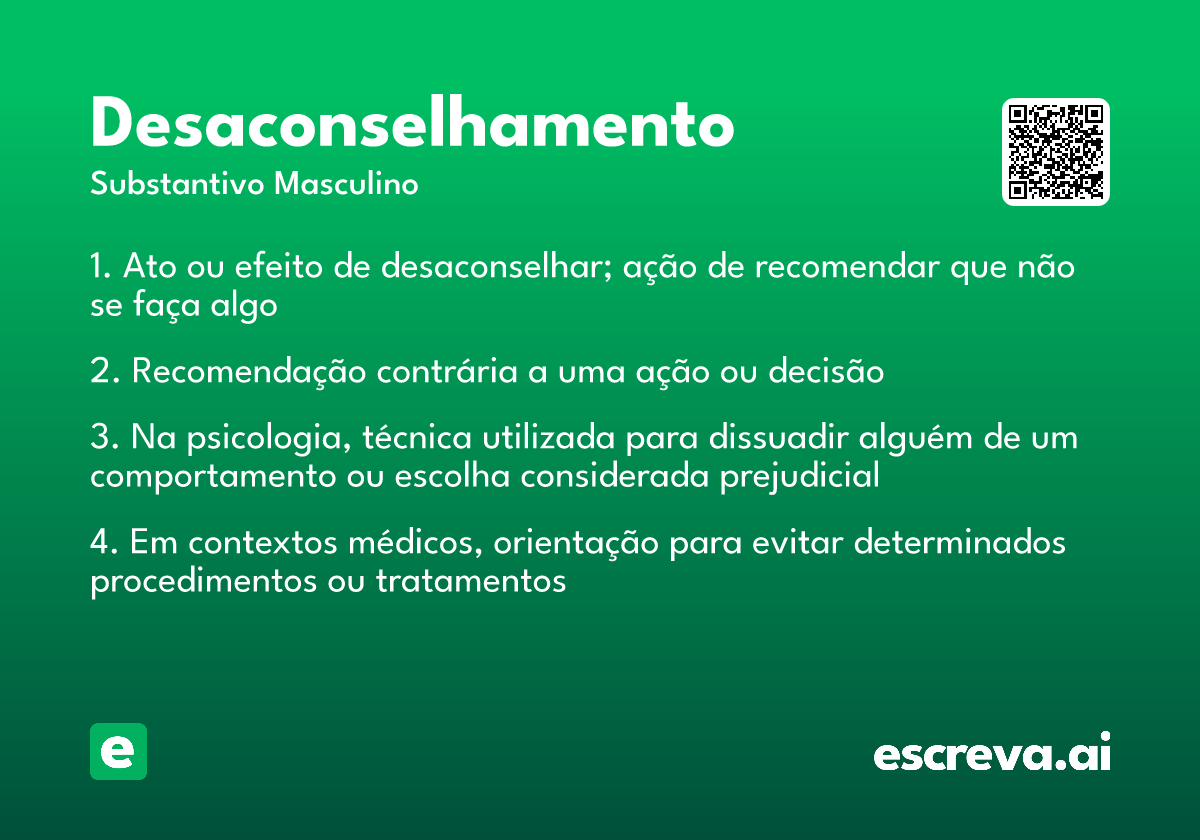 desaconselhamento