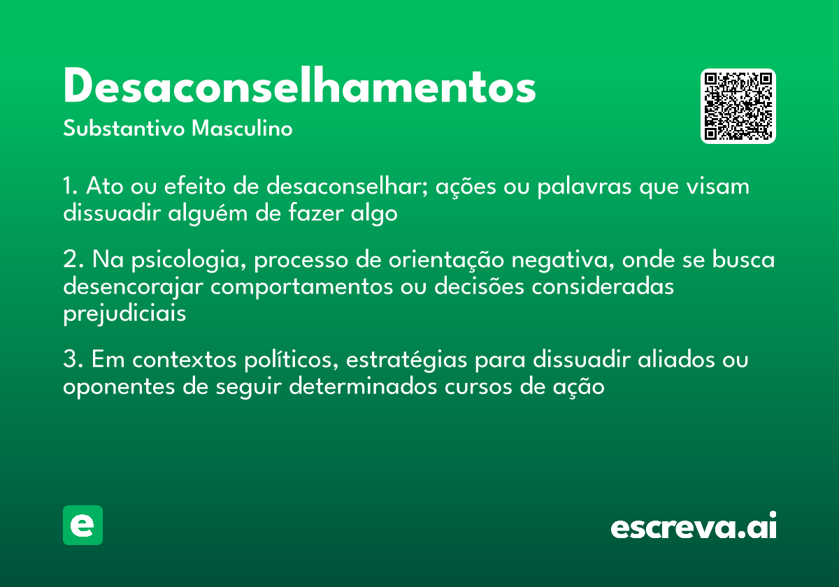 desaconselhamentos