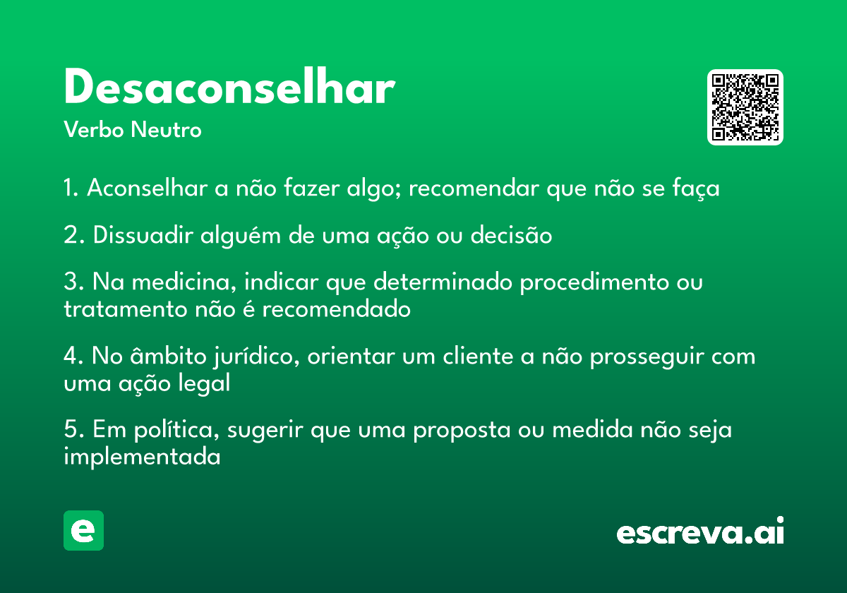 desaconselhar