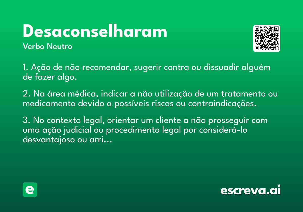 desaconselharam