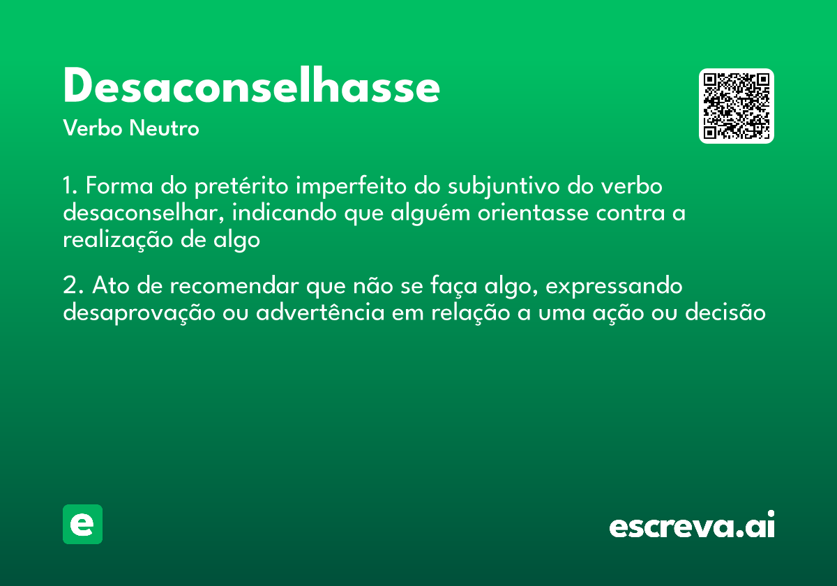 desaconselhasse