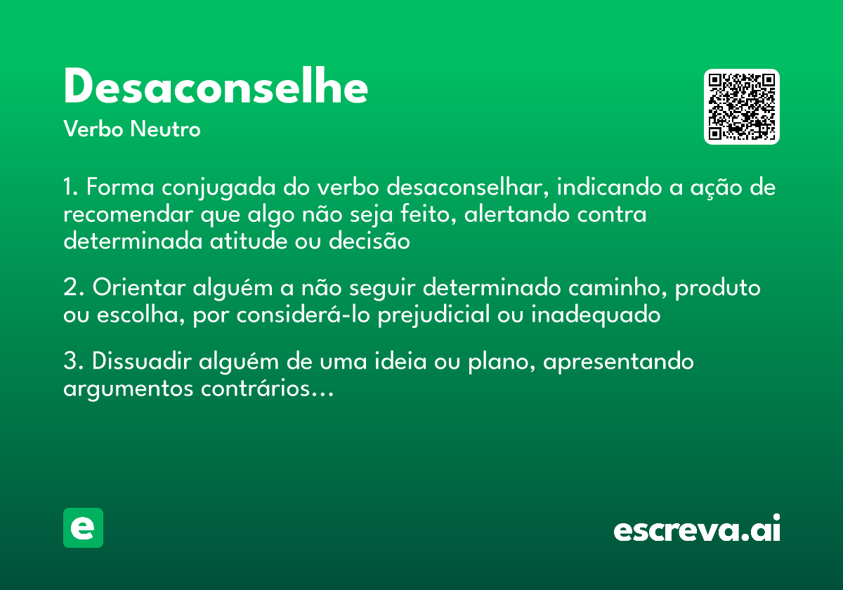 desaconselhe