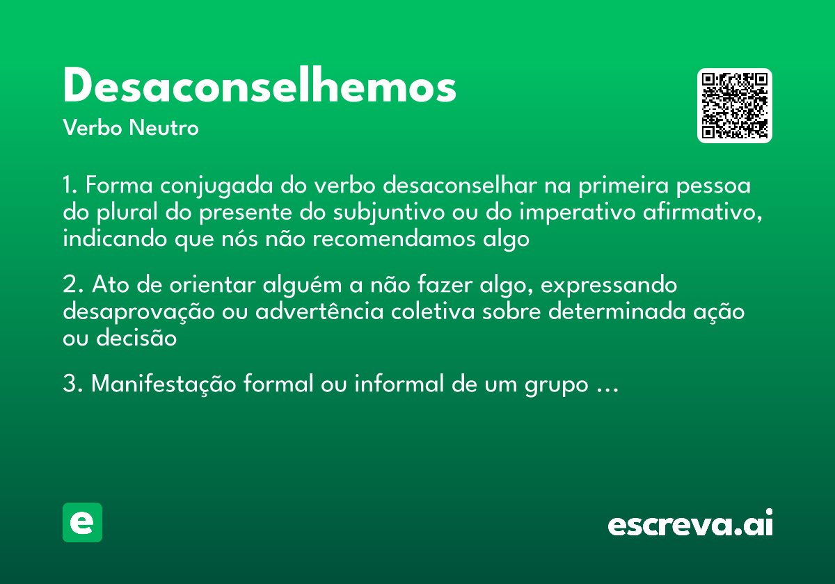 desaconselhemos