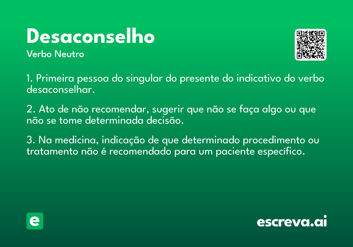 desaconselho