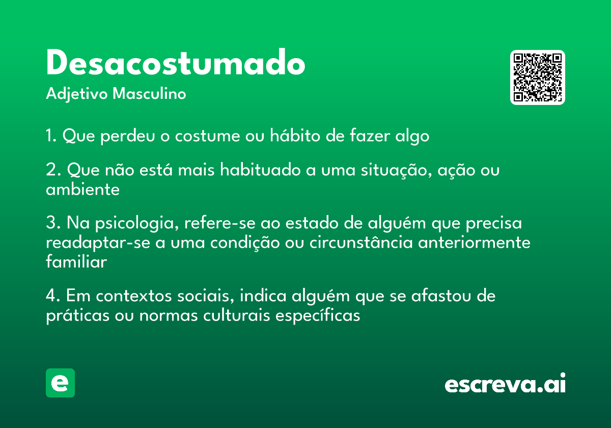 desacostumado