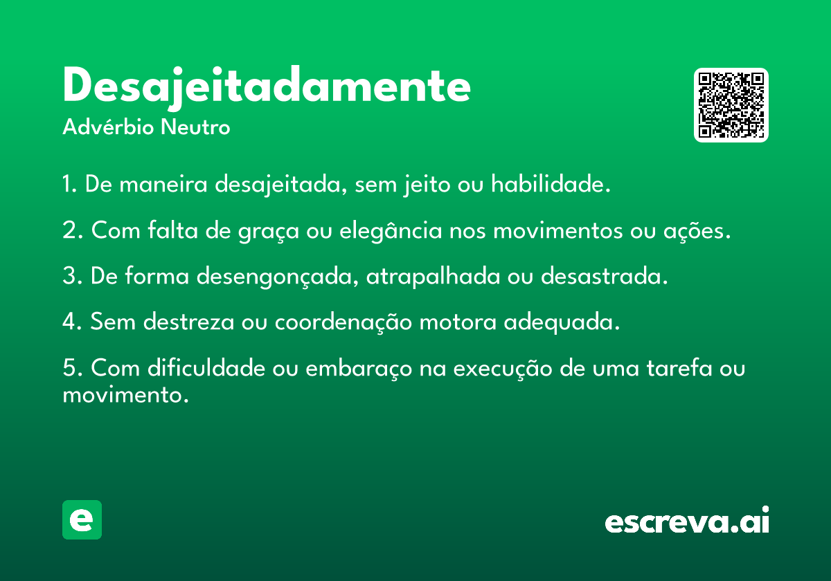 desajeitadamente
