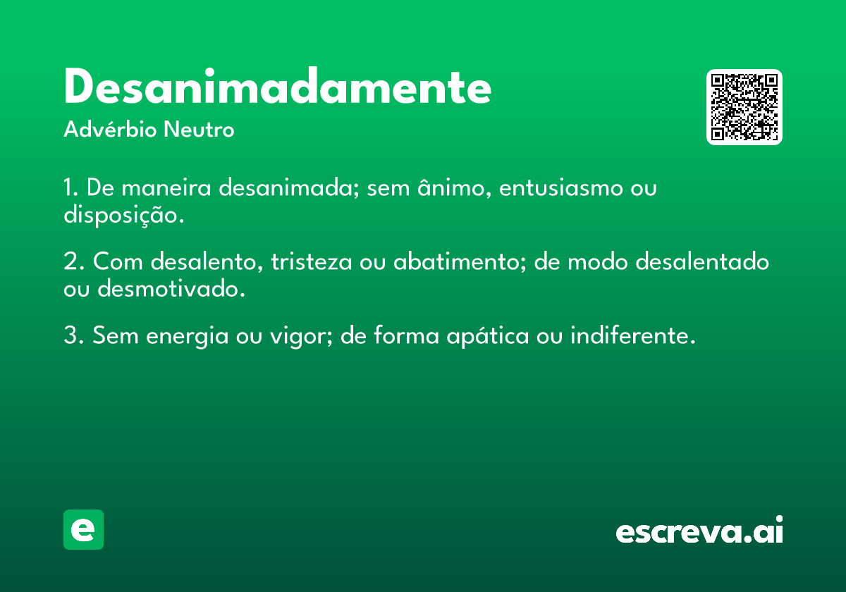 desanimadamente