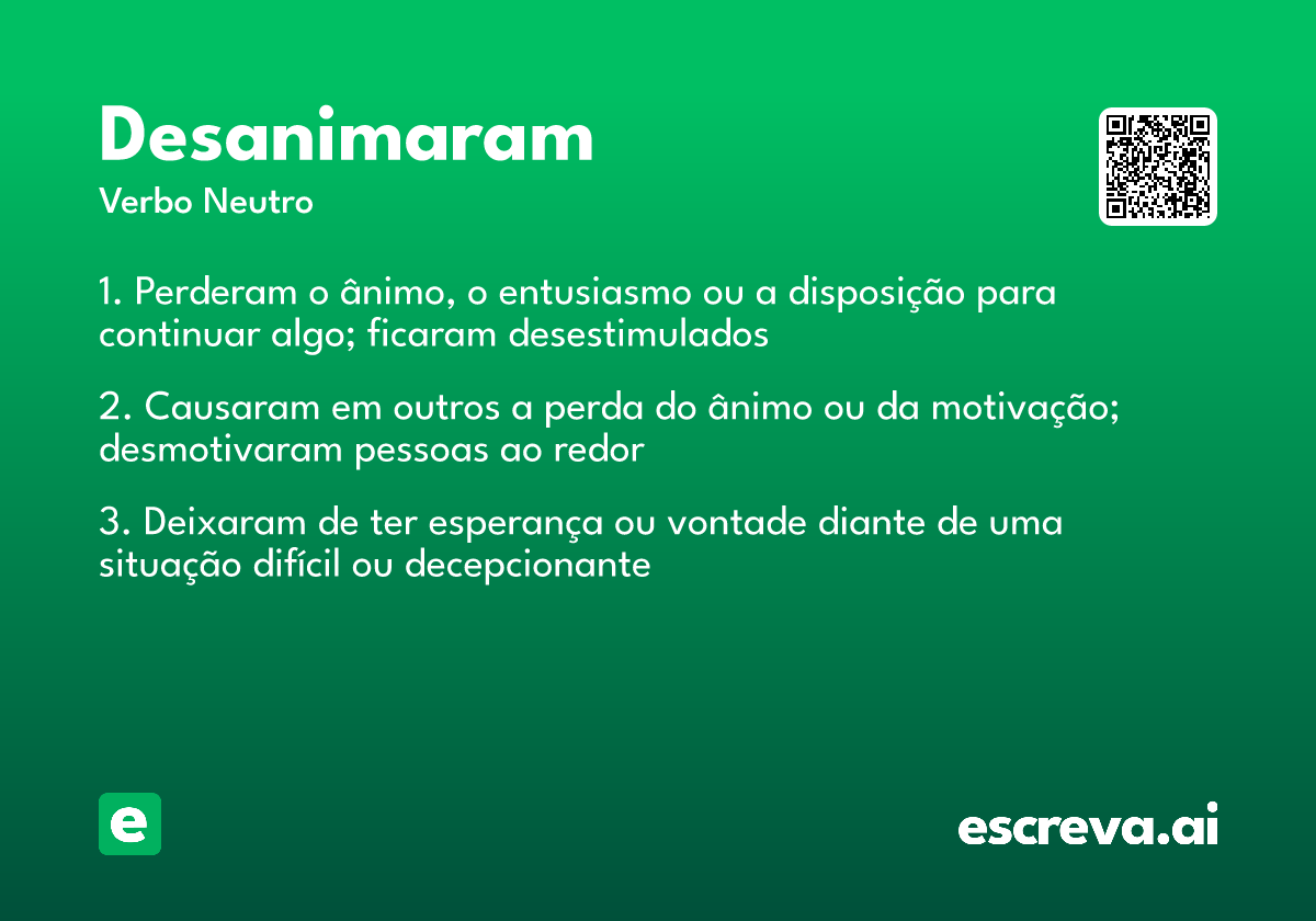 desanimaram