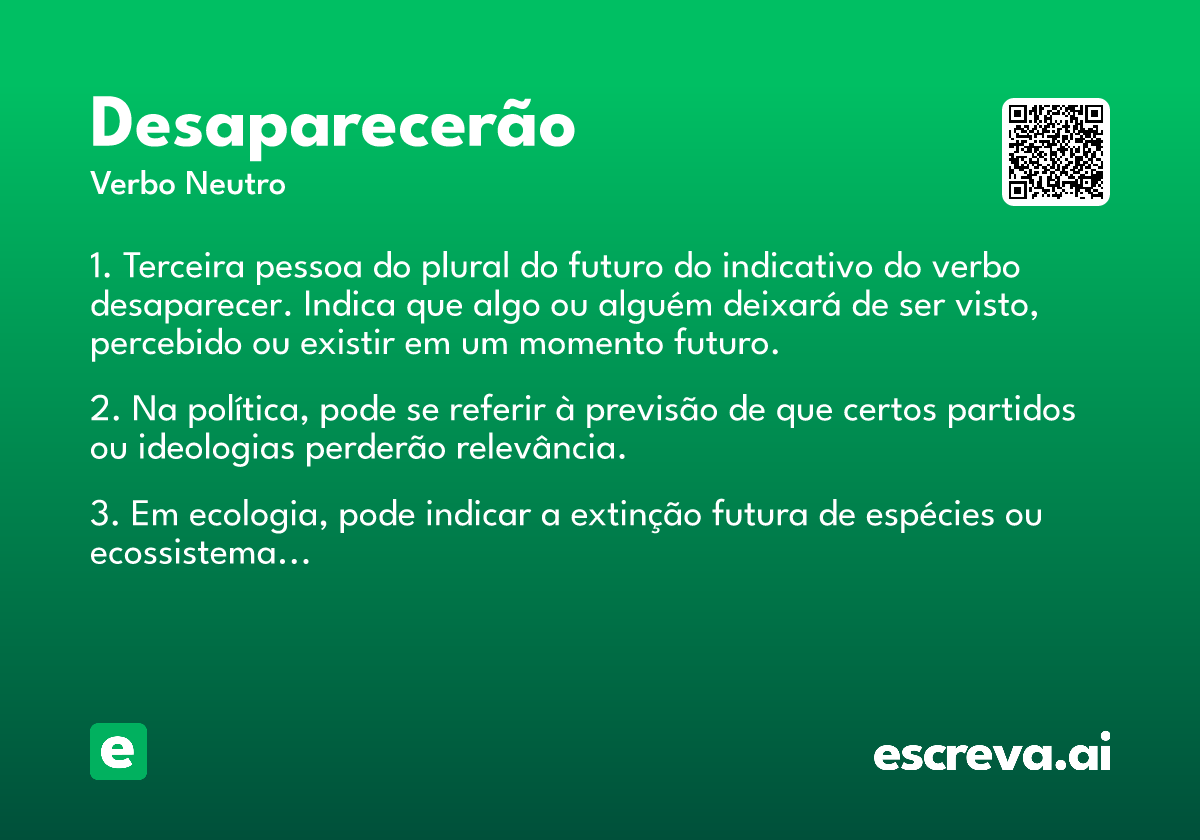 desaparecerão