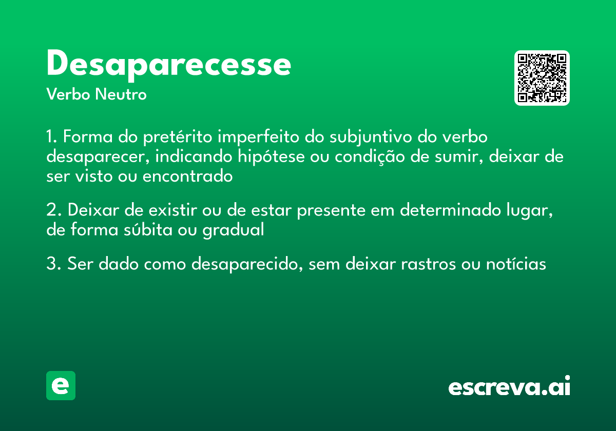 desaparecesse