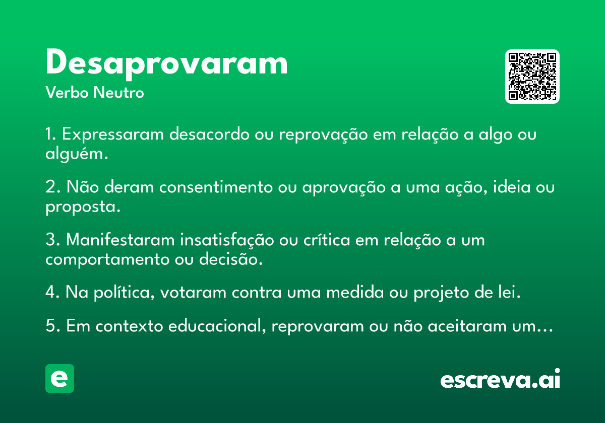 desaprovaram