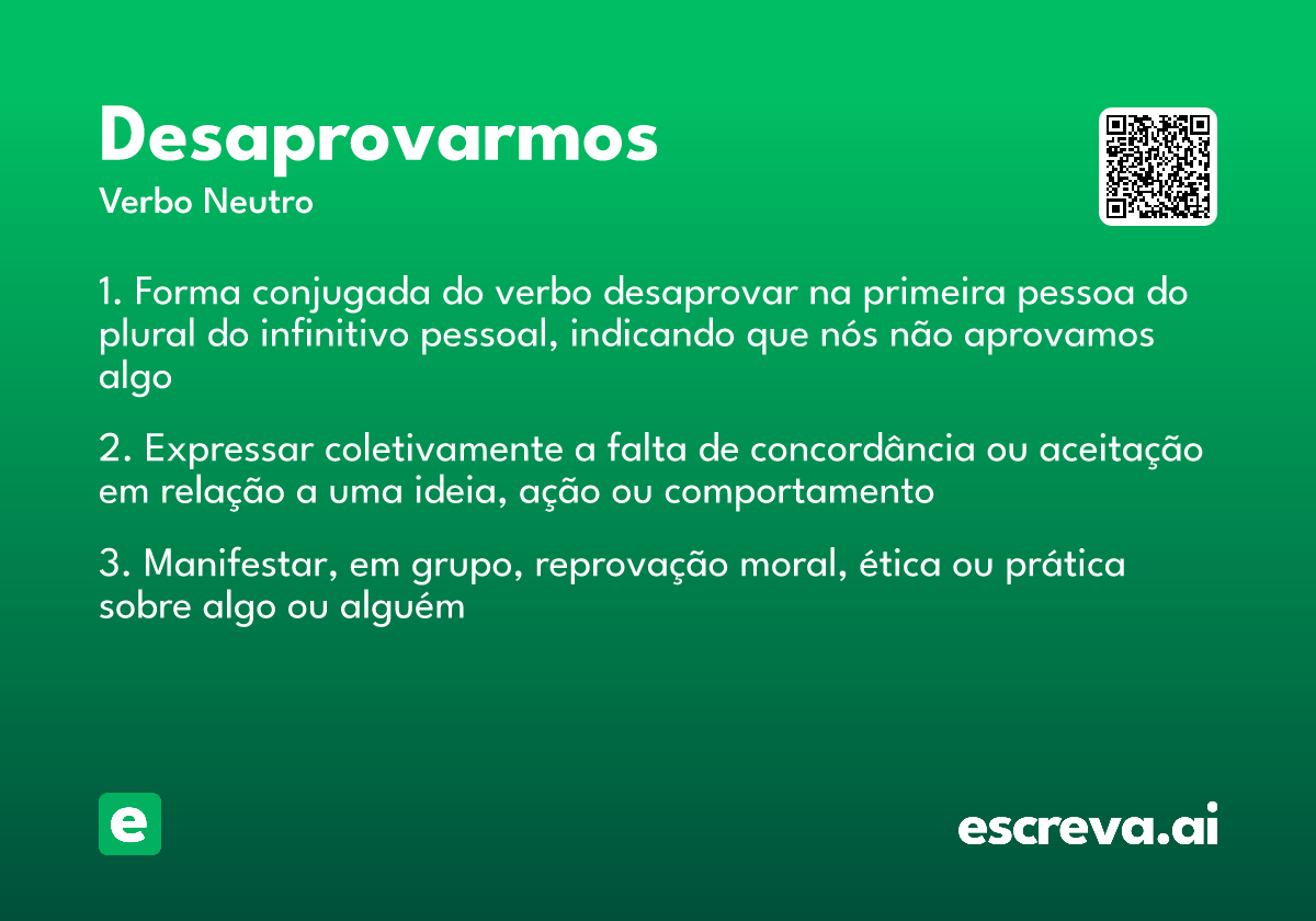 desaprovarmos