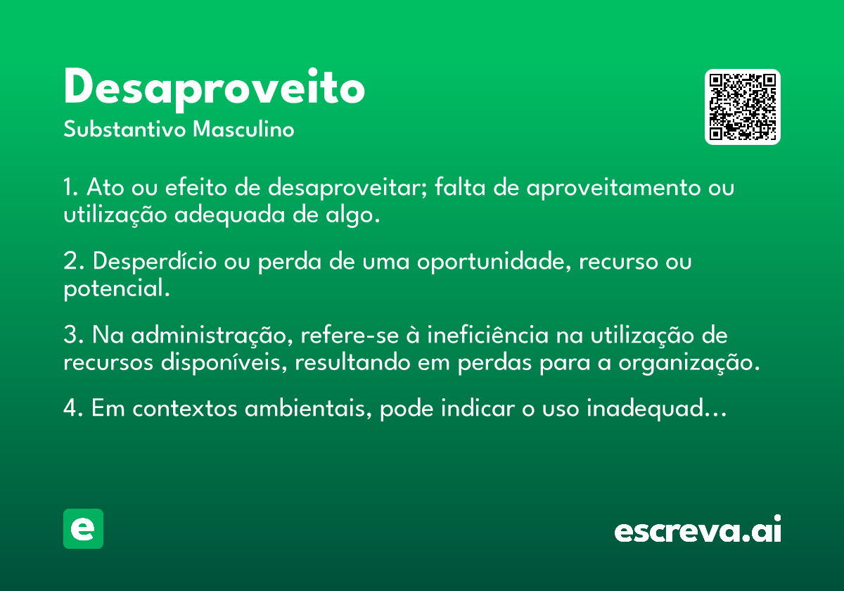 desaproveito