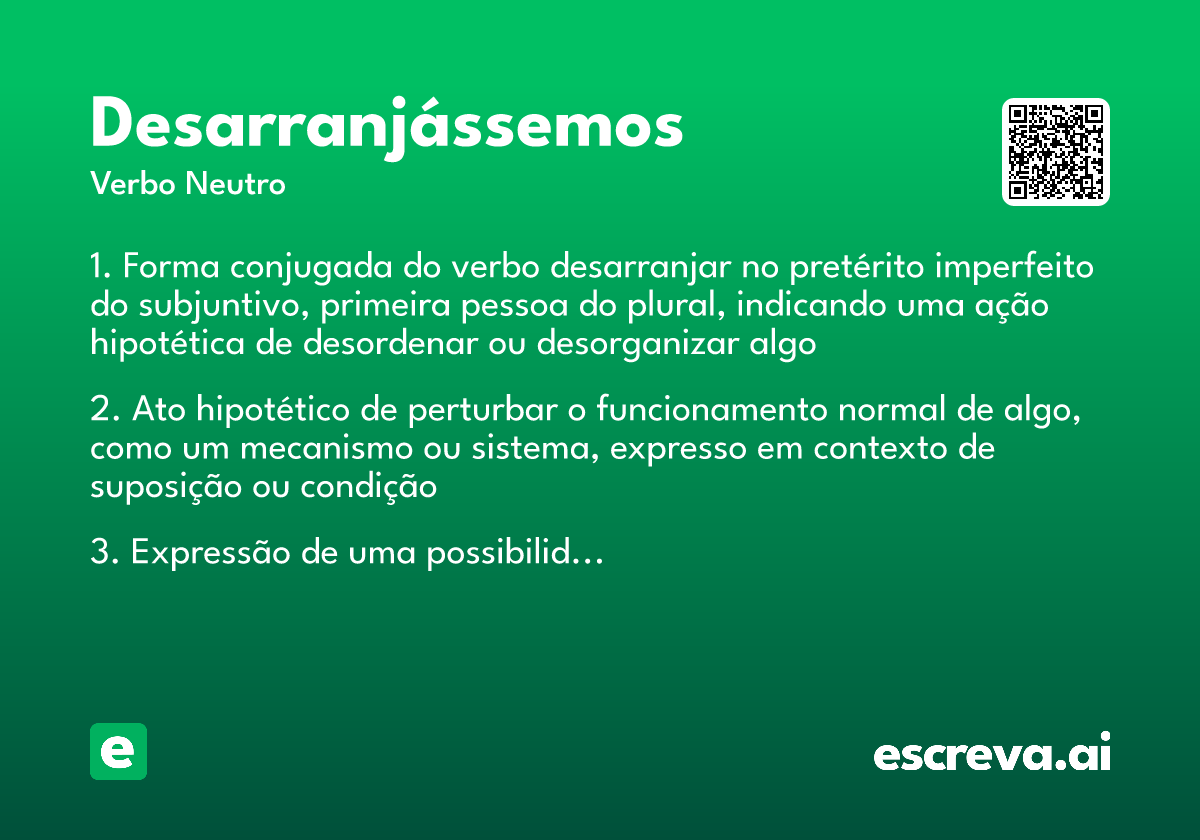 desarranjássemos