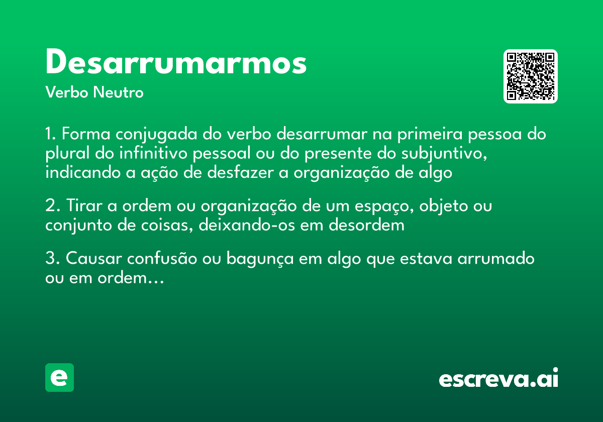 desarrumarmos