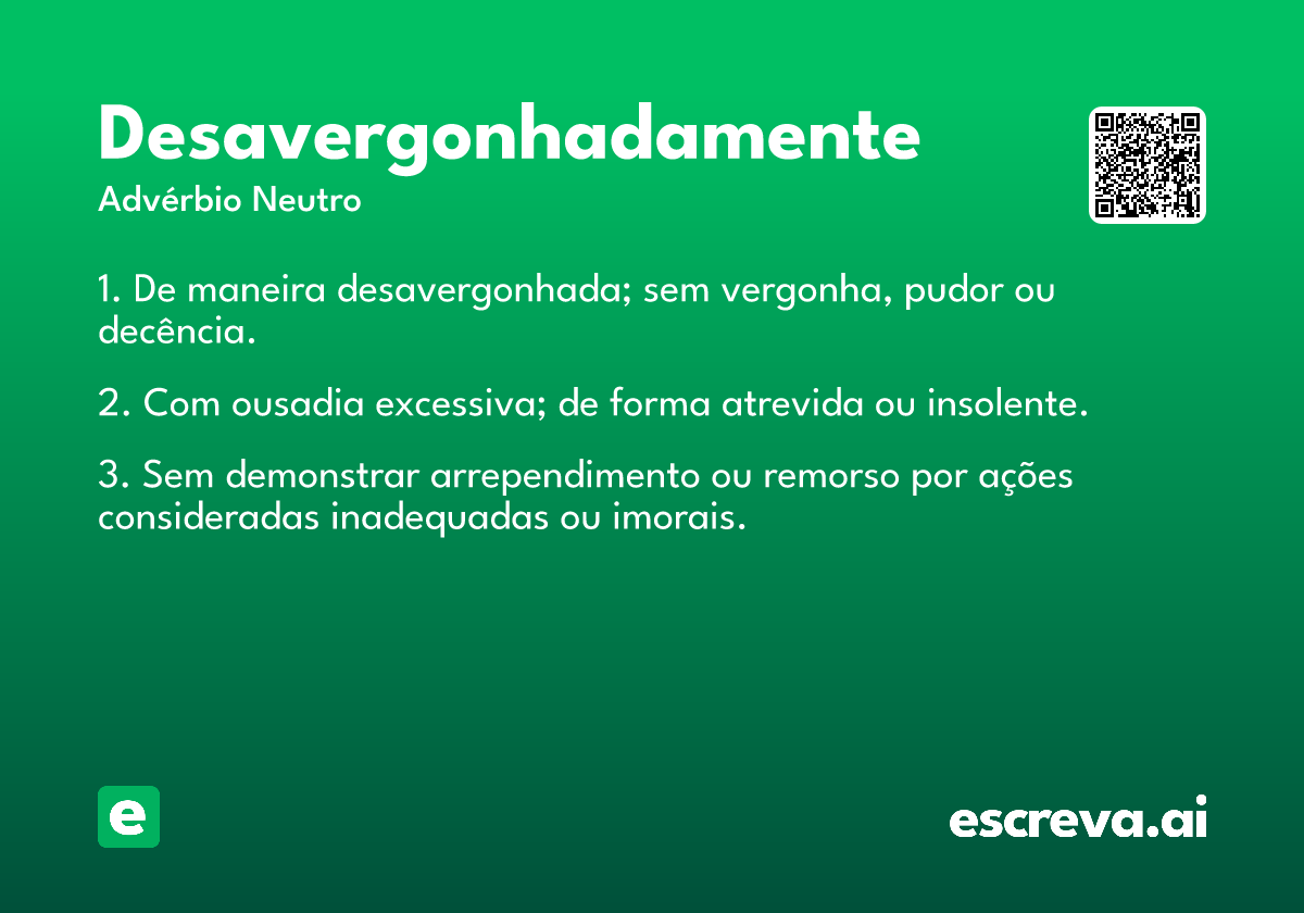 desavergonhadamente