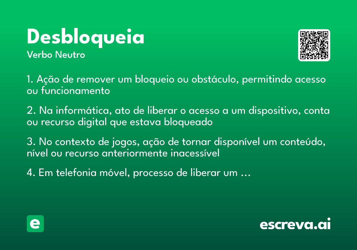 desbloqueia