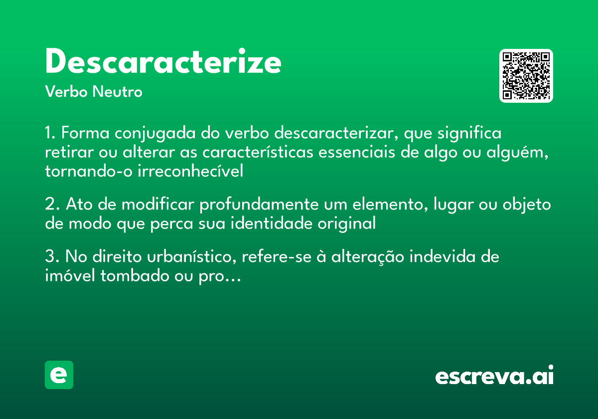 descaracterize