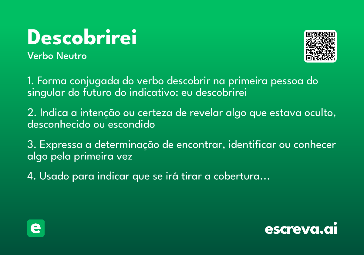descobrirei