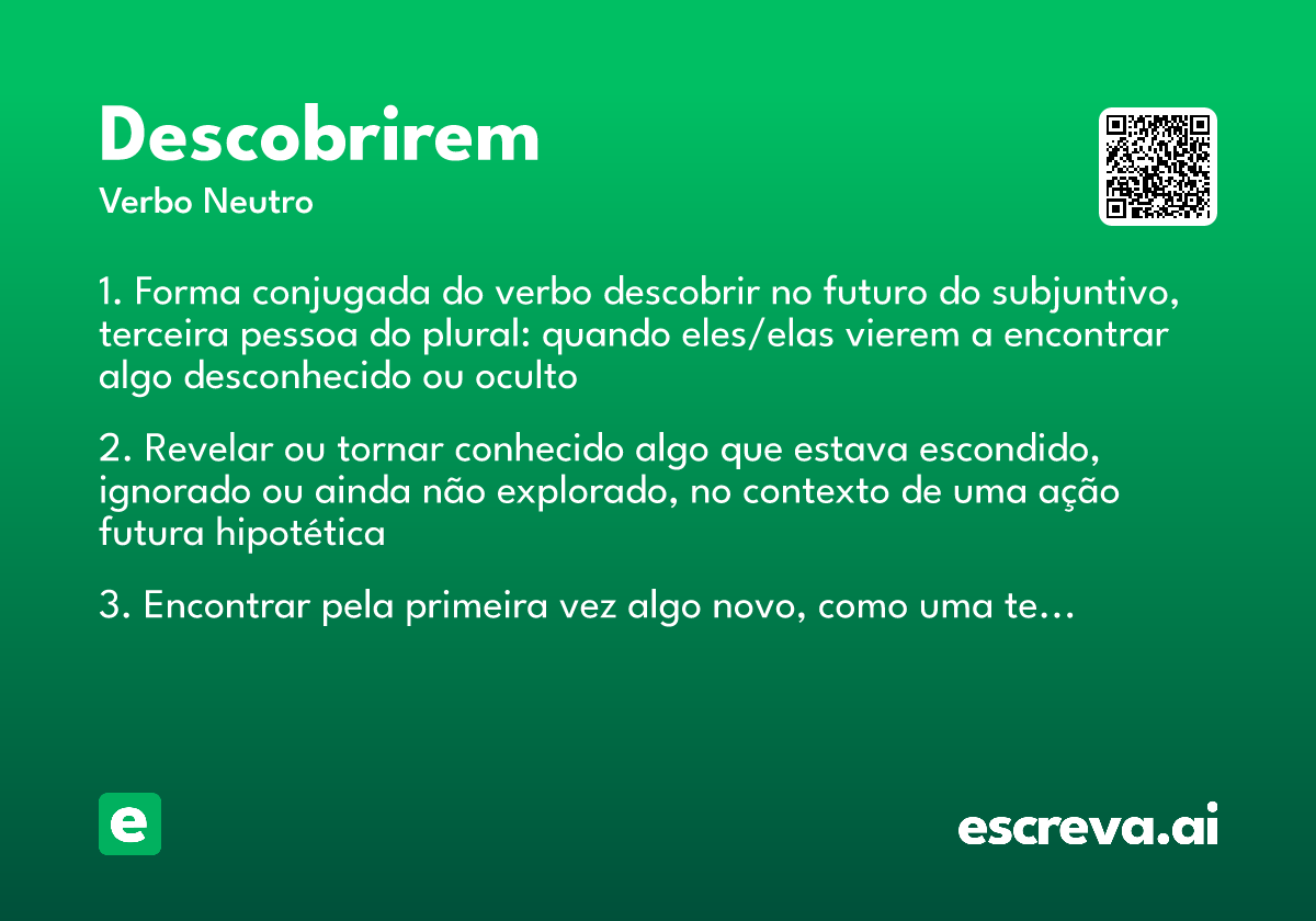 descobrirem