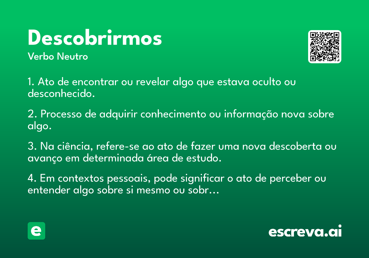 descobrirmos