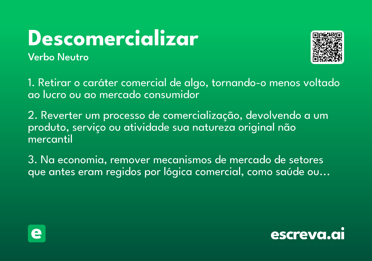 descomercializar