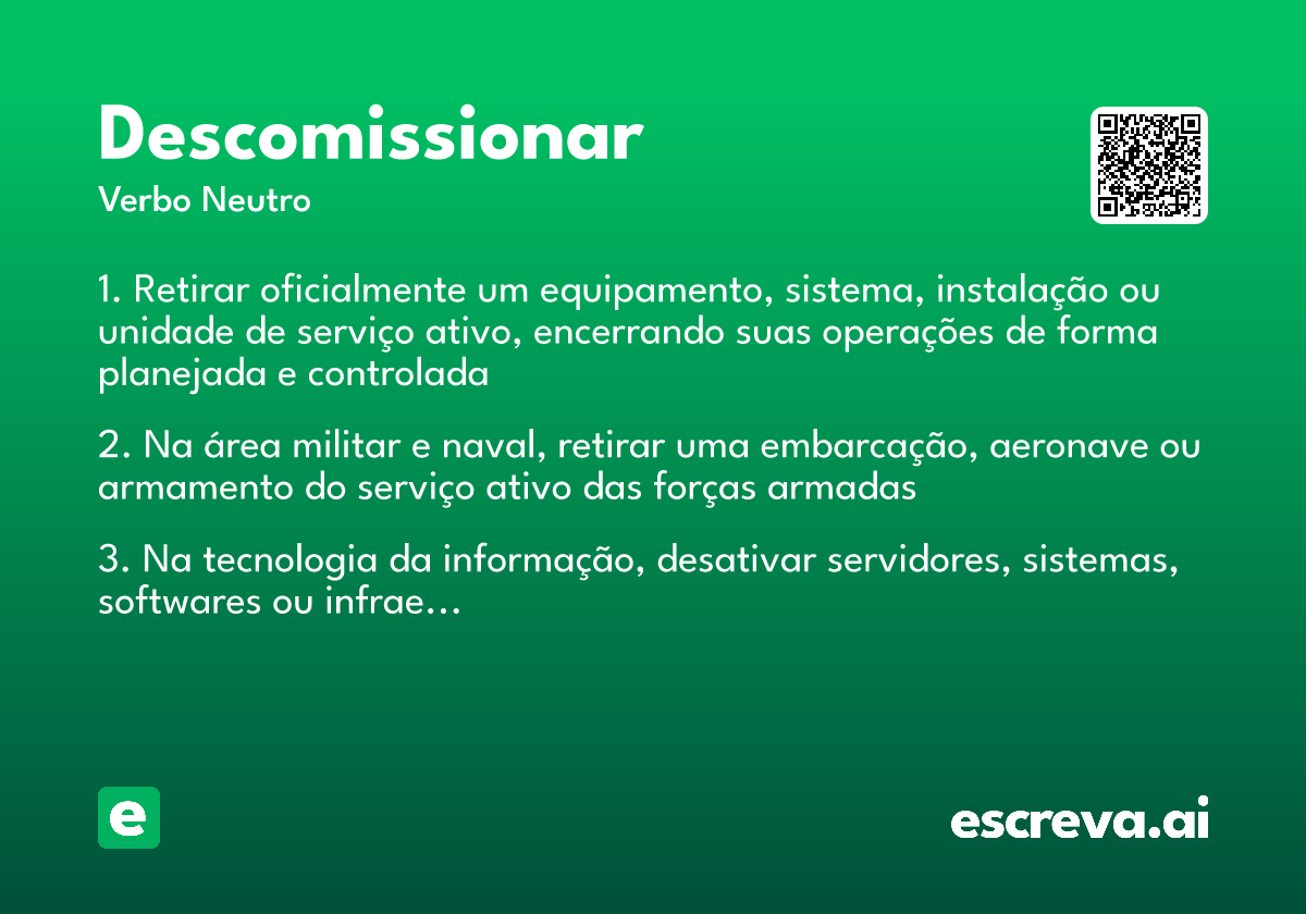 descomissionar