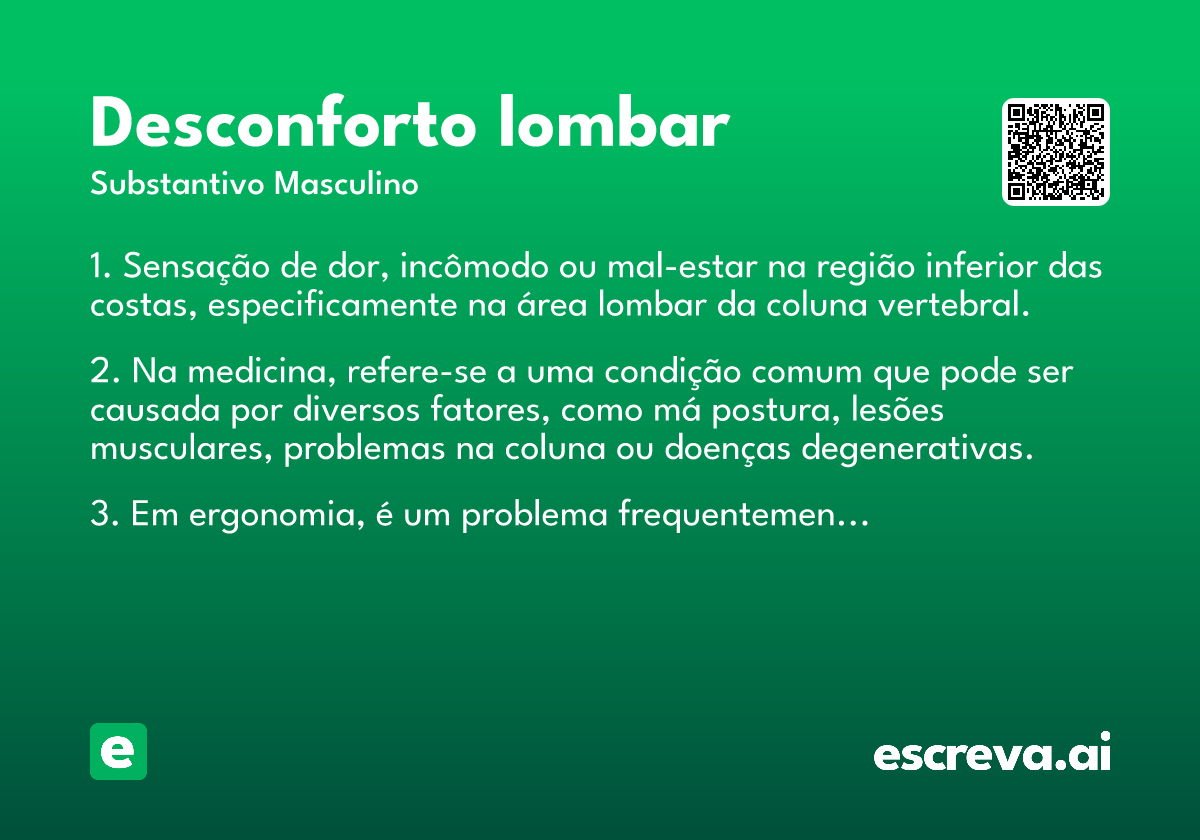 desconforto lombar