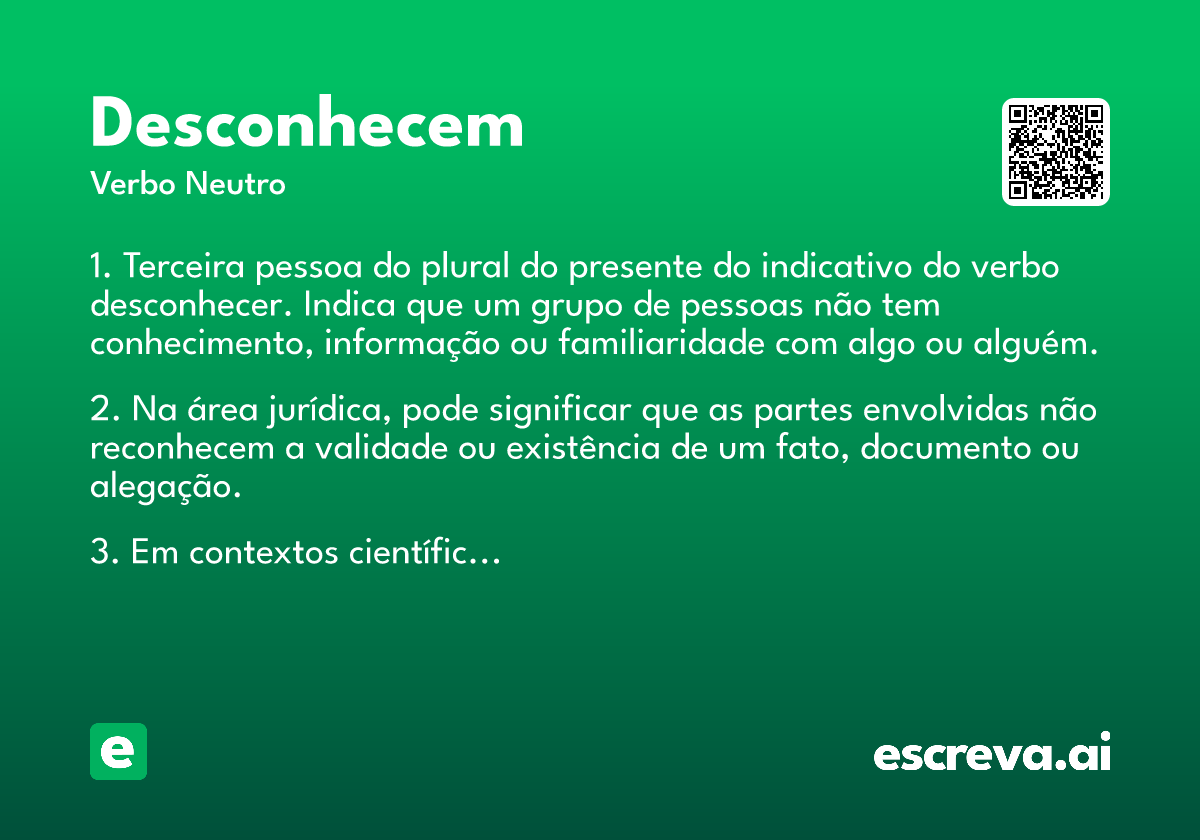 desconhecem