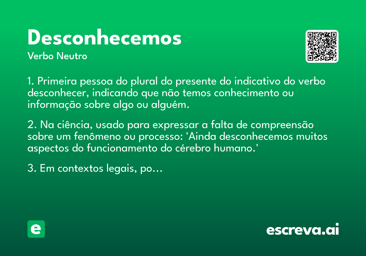 desconhecemos