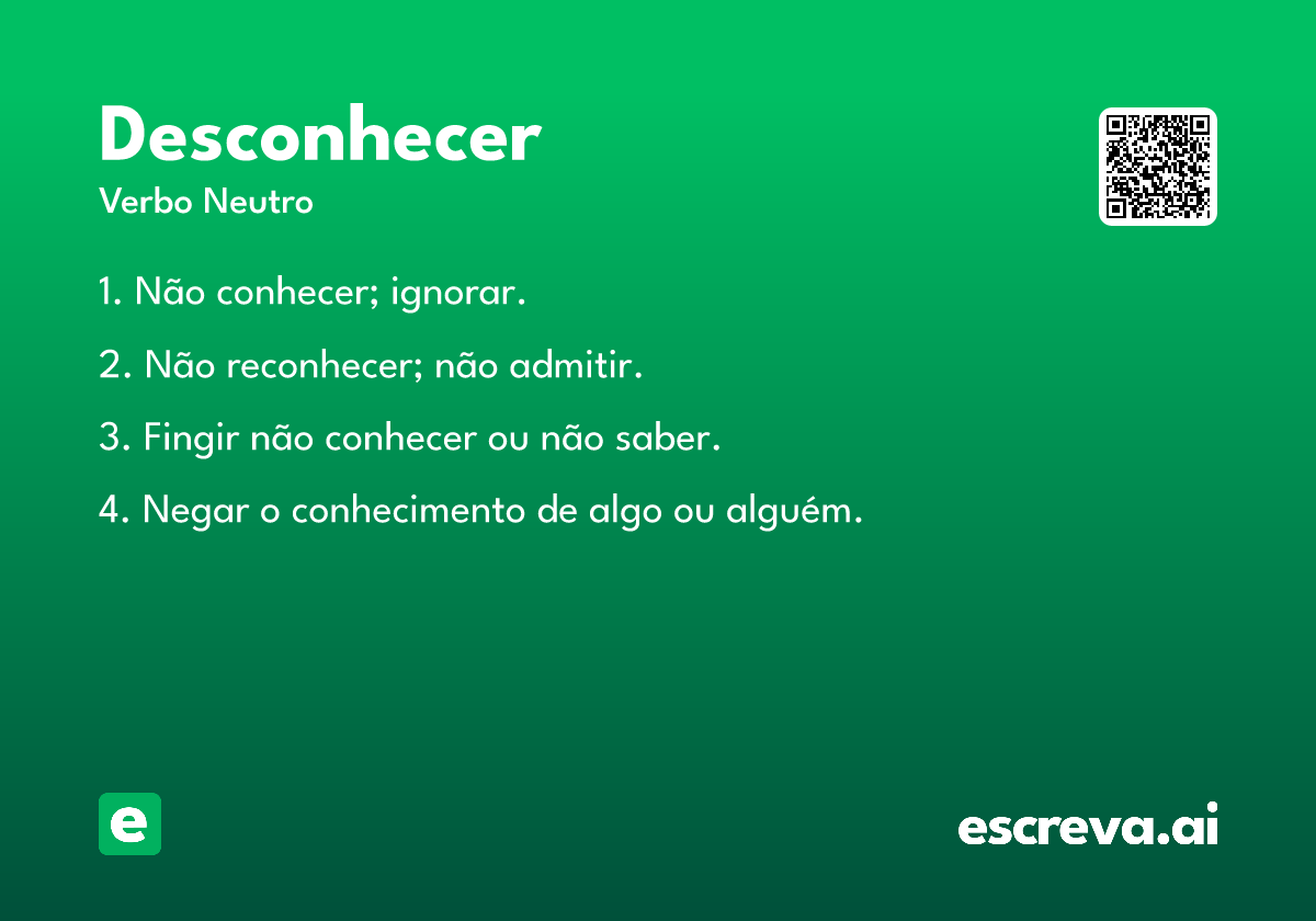 desconhecer