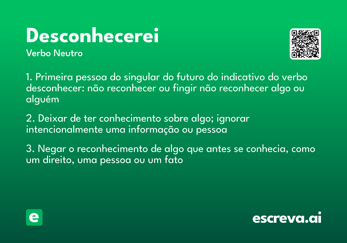 desconhecerei