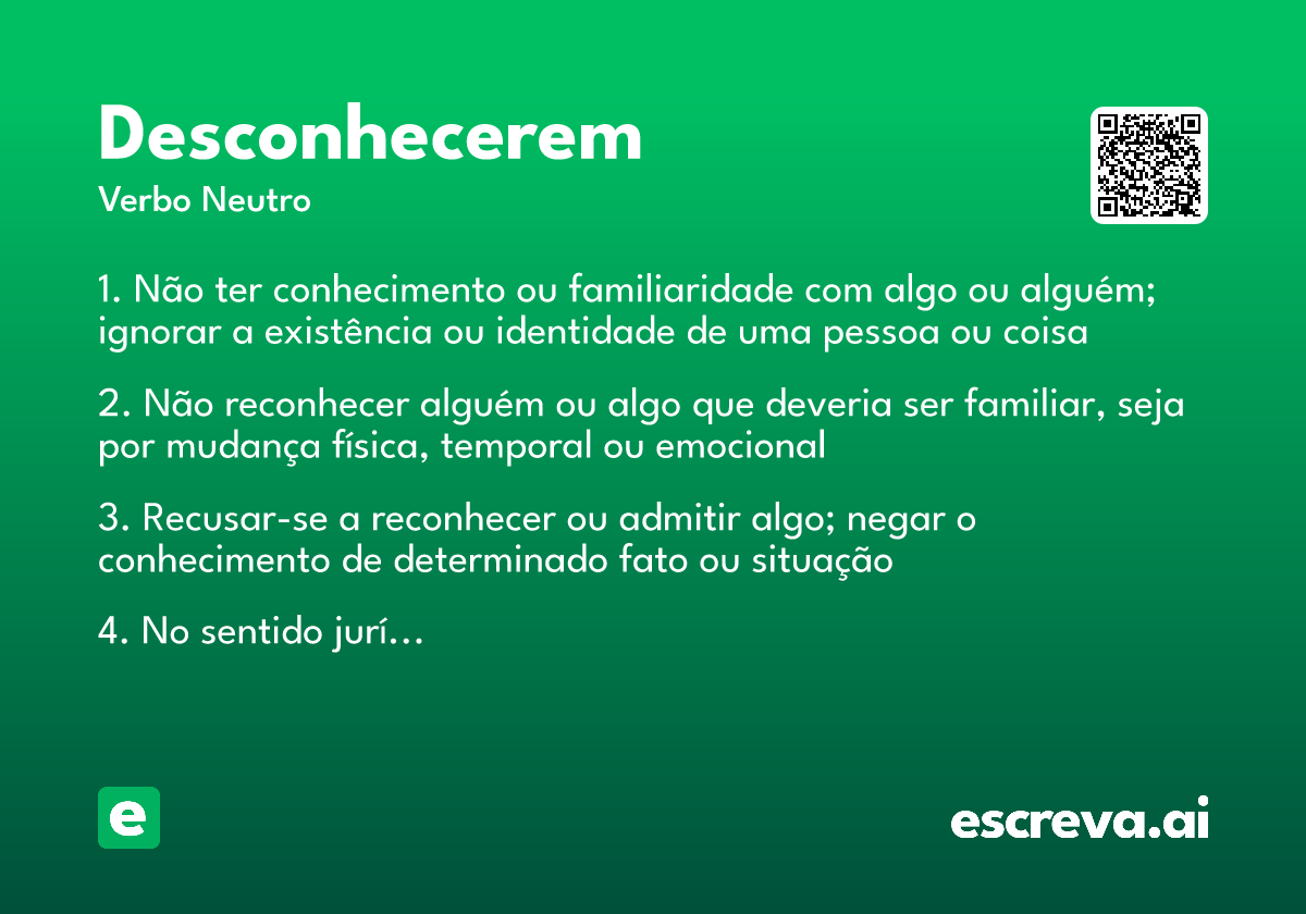 desconhecerem