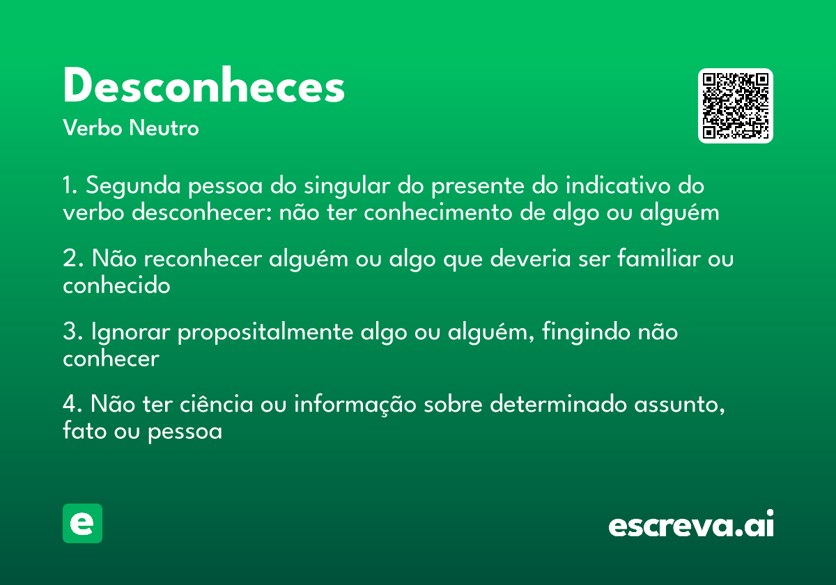 desconheces