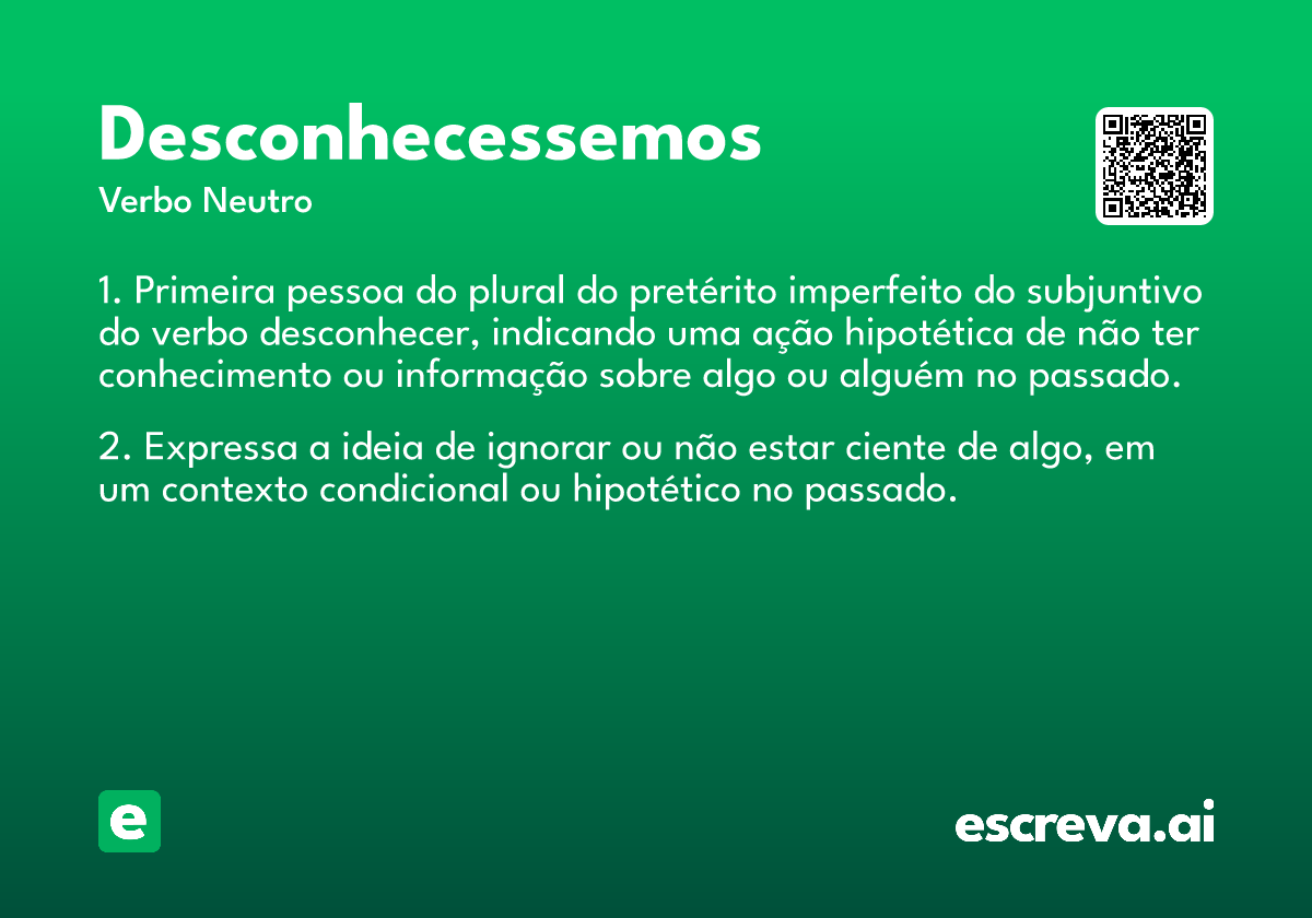 desconhecessemos