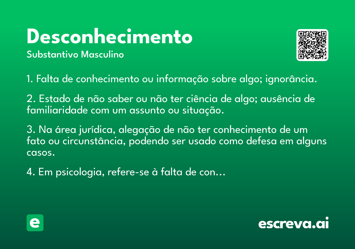 desconhecimento