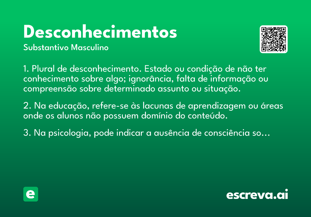 desconhecimentos
