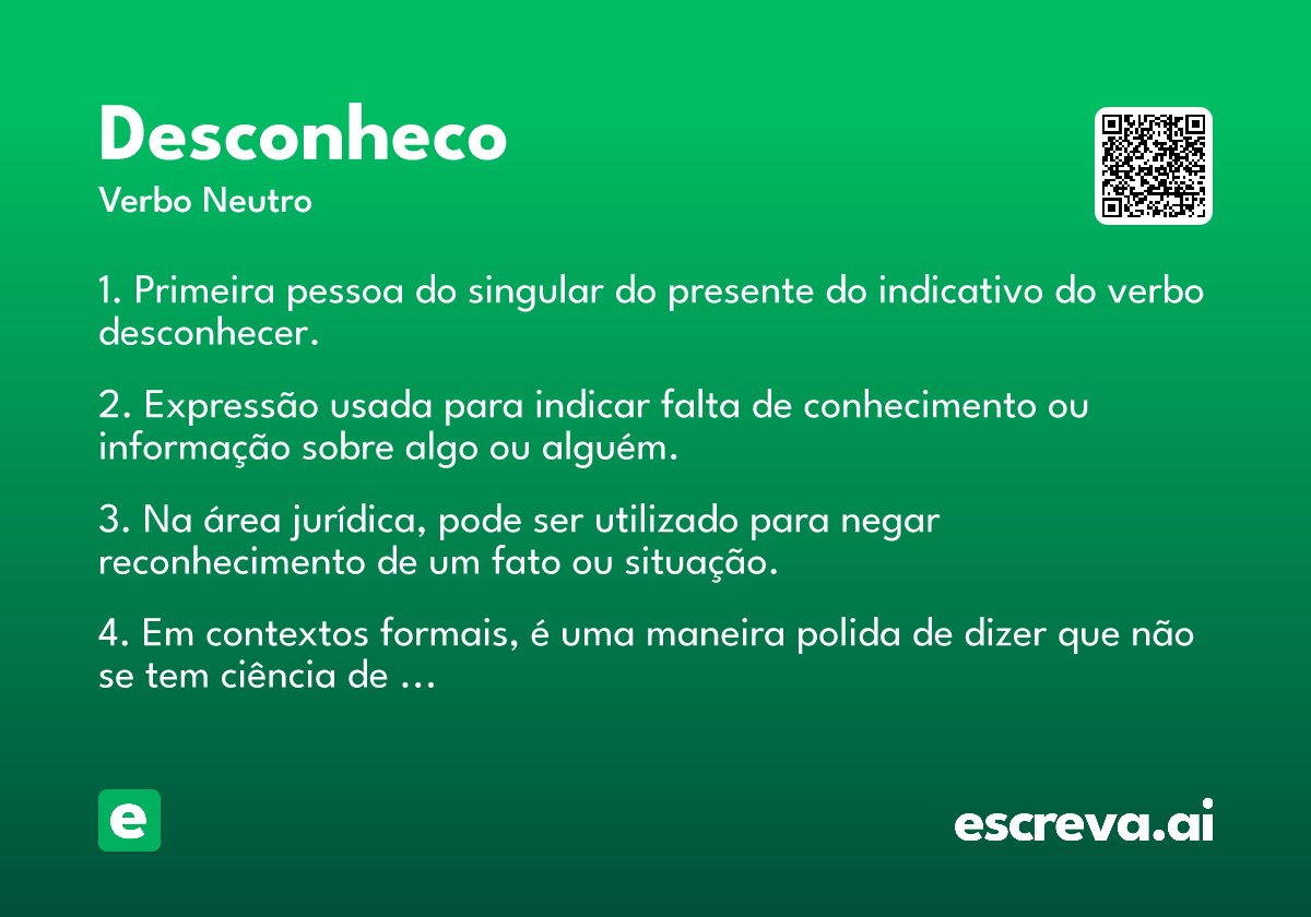 desconheco