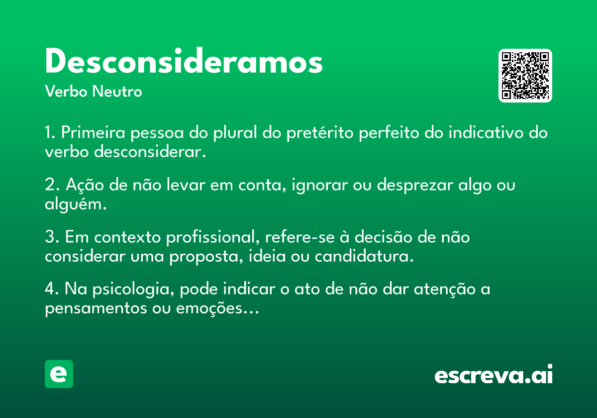 desconsideramos