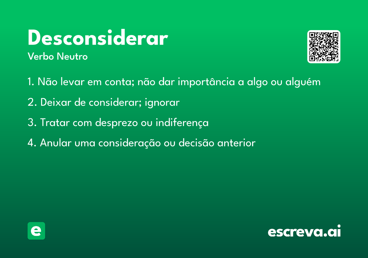 desconsiderar