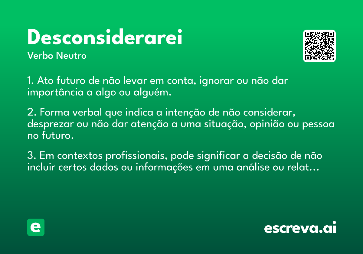 desconsiderarei