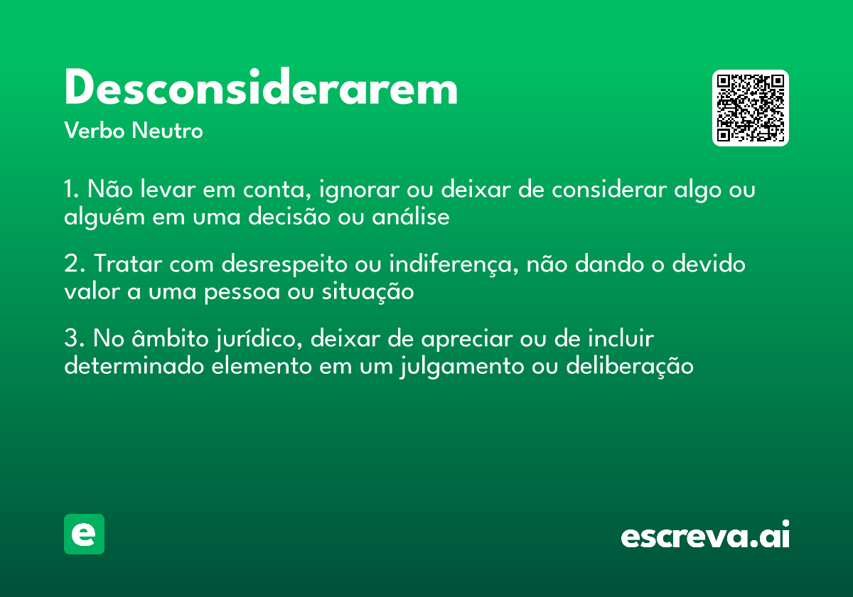 desconsiderarem